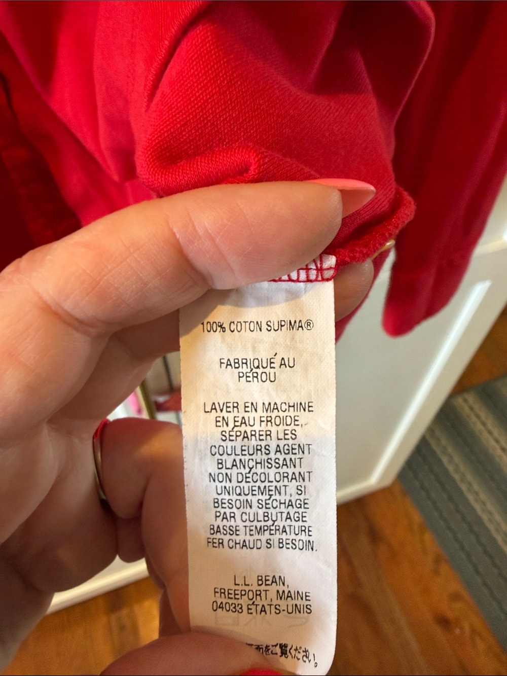 L.L.Bean Bright Red Pintuck Button-Front Shirt - Picture 6 of 6
